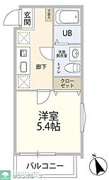 JR京浜東北・根岸線 西川口駅 徒歩9分の賃貸アパート 2階1Kの間取り