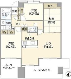 JR京浜東北・根岸線 北浦和駅 徒歩2分の賃貸マンション 8階3LDKの間取り