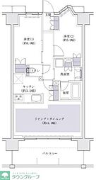 JR京浜東北・根岸線 川口駅 徒歩12分の賃貸マンション 3階2LDKの間取り