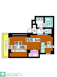 JR埼京線 戸田公園駅 徒歩5分の賃貸マンション 4階ワンルームの間取り
