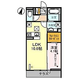JR京浜東北・根岸線 与野駅 徒歩7分の賃貸アパート 3階1LDKの間取り