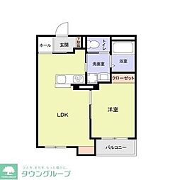 エムズ ヴィラ さいたま新都心 1LDKの間取図画像