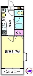 プレステージ24 1Kの間取図画像