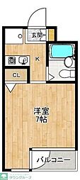 メゾン南浦和 1Kの間取図画像