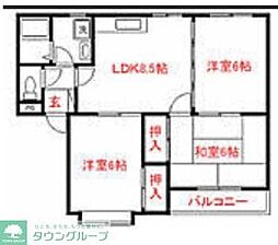 クレッセントパーク与野 3LDKの間取図画像
