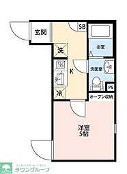さいたま市南区大谷場1丁目アパート 1Kの間取図画像