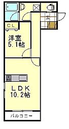 マルコメロコトーン 1LDKの間取図画像