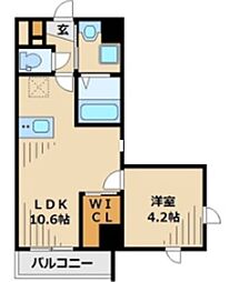 アクシーズグランデ浦和東仲町N 1LDKの間取図画像