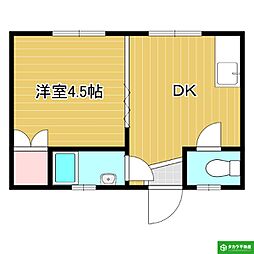 コーポ高橋 1DKの間取図画像