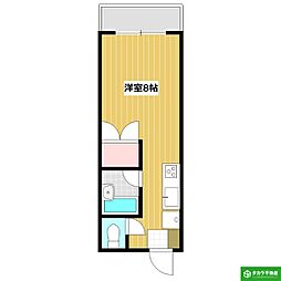 カサ・デ・エステ ワンルームの間取図画像