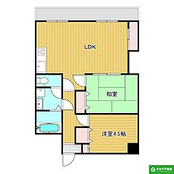 グレイス城崎 2LDKの間取図画像