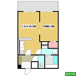 EXE大道町 1LDKの間取図画像