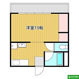 メゾン・デ・ツル 1Kの間取図画像