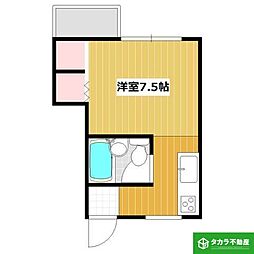 フォークローバーズ中島 ワンルームの間取図画像