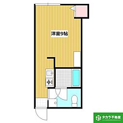 オクタ大友 ワンルームの間取図画像