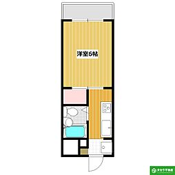 コーポ新貝 1Kの間取図画像