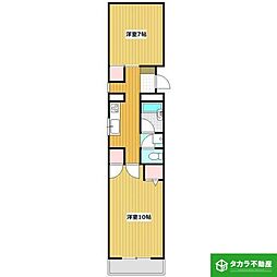 エンリエール城崎 2Kの間取図画像