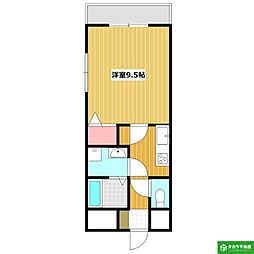 プレシャス21 1Kの間取図画像