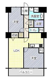 プレジールたかさき 2LDKの間取図画像
