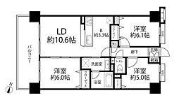 ランドステージ東大島エグゼタワー 3LDKの間取図画像