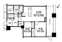 芝浦アイランドケープタワー 2LDKの間取図画像