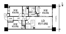 クレストタワー品川シーサイド 3LDKの間取図画像