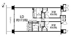 アイキャナルメイツ豊洲 2LDKの間取図画像