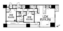 インプレストタワー芝浦エアレジデンス 2LDKの間取図画像