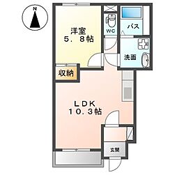 スマイル　リング 1階1LDKの間取り