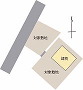 駐車部分とお庭部分に敷地が2つにわかれています。前面道路から停めやすく、複数台駐車可能です。お庭の部分も広々と開放感があります。