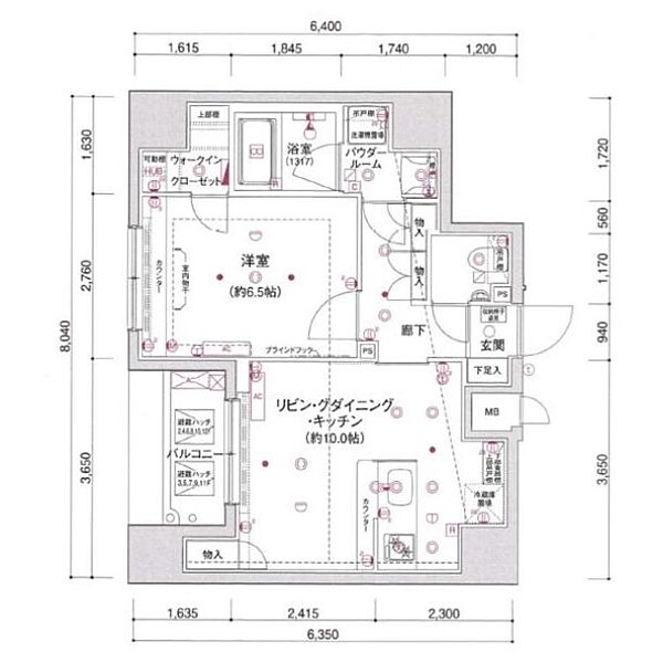 東京都中央区入船２丁目(賃貸マンション1LDK・3階・44.18㎡)の写真 その2