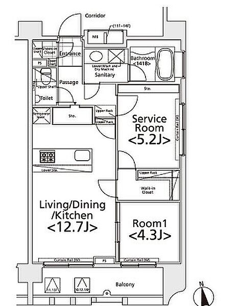 東京都新宿区若松町(賃貸マンション1SLDK・13階・56.56㎡)の写真 その2