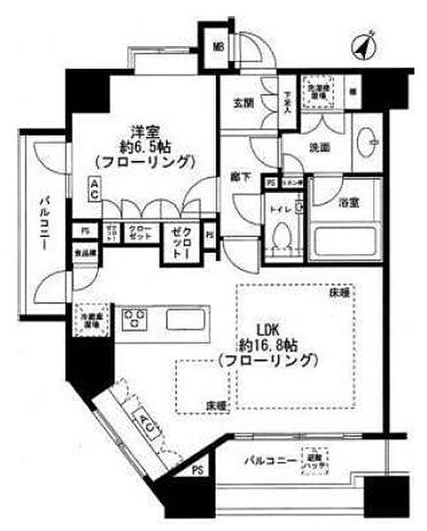 東京都港区三田５丁目(賃貸マンション1LDK・11階・56.32㎡)の写真 その2