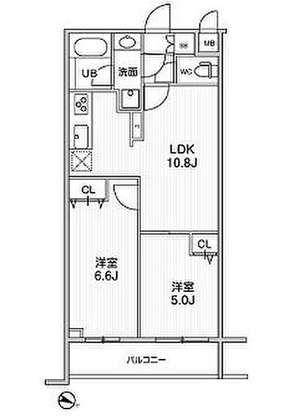 東京都墨田区東向島１丁目(賃貸マンション2LDK・4階・48.02㎡)の写真 その2