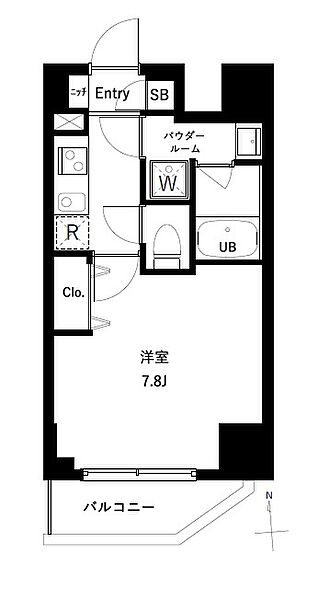 東京都足立区綾瀬１丁目(賃貸マンション1K・5階・25.68㎡)の写真 その2