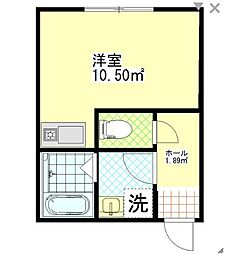 都営新宿線 住吉駅 徒歩6分の賃貸マンション 3階ワンルームの間取り