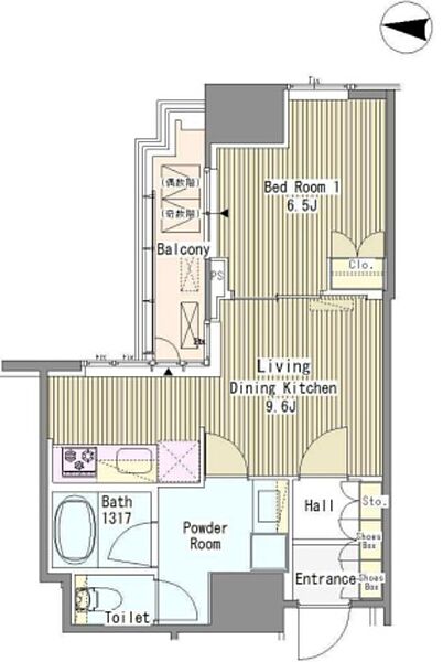 東京都港区浜松町１丁目(賃貸マンション1LDK・13階・40.34㎡)の写真 その2