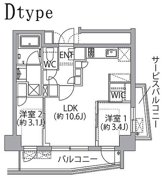 東京都板橋区坂下２丁目(賃貸マンション2LDK・5階・41.14㎡)の写真 その2