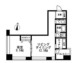 東京都港区三田１丁目1-12（賃貸マンション1LDK・6階・54.91㎡） その2