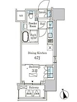 千葉県浦安市当代島１丁目3-5（賃貸マンション1DK・3階・26.73㎡） その2