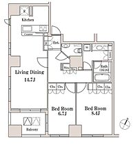 東京都千代田区一番町20-3（賃貸マンション2LDK・10階・81.51㎡） その2