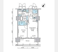 東京都中央区晴海５丁目3-3（賃貸マンション1LDK・15階・46.45㎡） その2