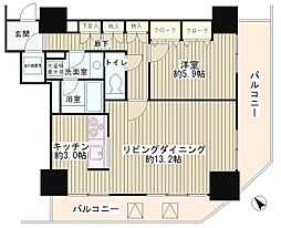 JR山手線 目黒駅 徒歩8分の賃貸マンション 4階1LDKの間取り