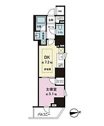 東京メトロ丸ノ内線 四谷三丁目駅 徒歩6分の賃貸マンション 11階1DKの間取り