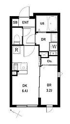 東急大井町線 戸越公園駅 徒歩5分の賃貸マンション 1階1DKの間取り
