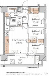 東京メトロ東西線 木場駅 徒歩6分の賃貸マンション 7階3LDKの間取り