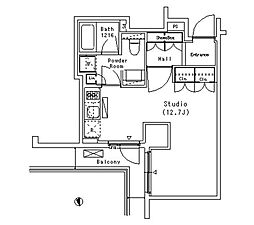 東急東横線 代官山駅 徒歩4分の賃貸マンション 5階ワンルームの間取り