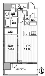 都営大江戸線 新御徒町駅 徒歩1分の賃貸マンション 2階1LDKの間取り