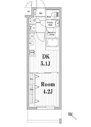 東京メトロ有楽町線 市ケ谷駅 徒歩7分の賃貸マンション 4階1DKの間取り