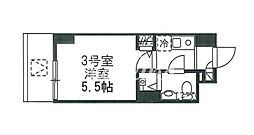 東京メトロ副都心線 明治神宮前駅 徒歩9分の賃貸マンション 2階1Kの間取り